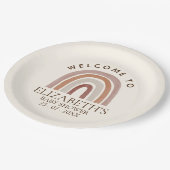 Cute Rainbow Boho Baby Shower Papieren Bordje (Gekanteld)