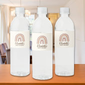 Cute Rainbow Boho Baby Shower Waterfles Etiket