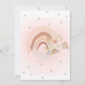 Cute Rainbow Boho Flowers Baby shower Uitnodiging (Achterkant)