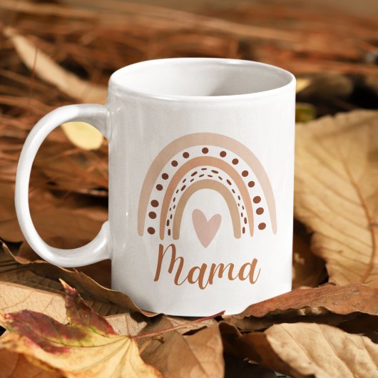 Cute Rainbow Boho Heart Mama Koffiemok