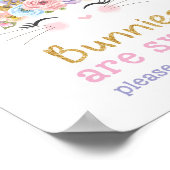 Cute Rainbow Bunny 1st Birthday Sweet Treat Sign Poster (Hoek)