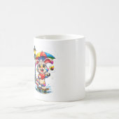 Cute Rainbow Bunny with Umbrella Design Koffiemok (Voorkant rechts)
