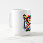 Cute Rainbow Bunny with Umbrella Design Koffiemok (Voorkant links)