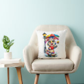 Cute Rainbow Bunny with Umbrella Design Kussen (Stoel)