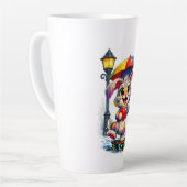 Cute Rainbow Bunny with Umbrella Design Latte Mok (Linkerhoek)