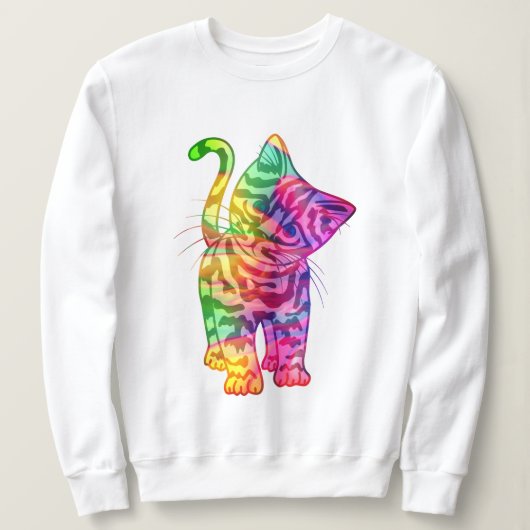 Cute Rainbow Cat T-shirt, ontwerp van het sweatshi Trui (Design voorkant)