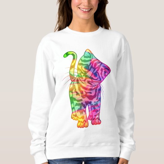 Cute Rainbow Cat T-shirt, ontwerp van het sweatshi Trui (Voorkant)