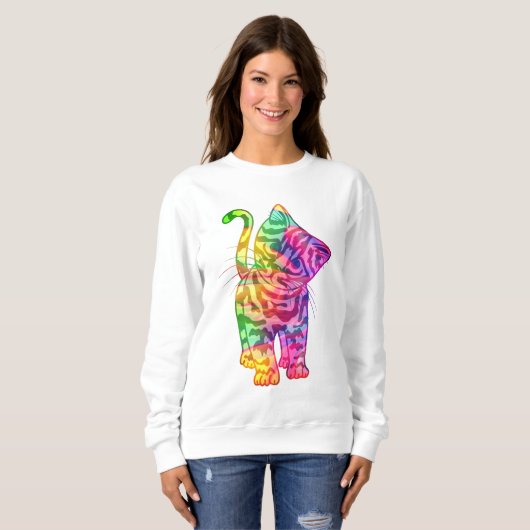 Cute Rainbow Cat T-shirt, ontwerp van het sweatshi Trui (Voorkant volledig)