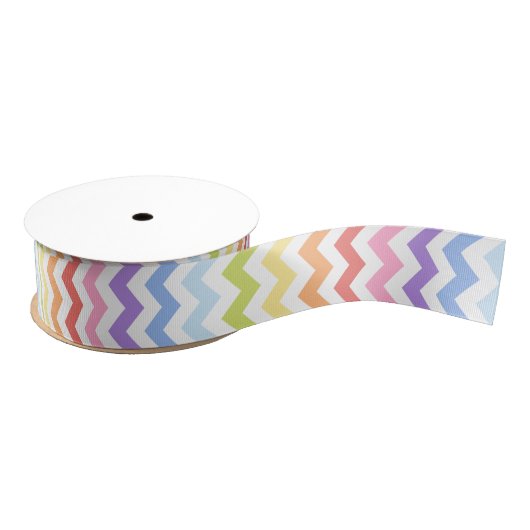 Cute Rainbow Chevron Print Grosgrain Lint (Spoel)