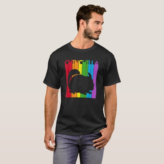 Cute Rainbow Chinchilla Animal T-shirt (Voorkant volledig)