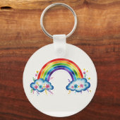 Cute Rainbow Cloud Keychain | Colorful Aesthetic G (Achterkant)