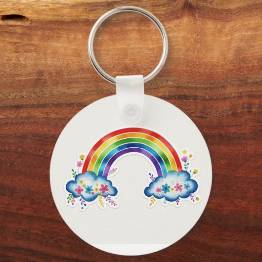 Cute Rainbow Cloud Keychain | Colorful Aesthetic G (Achterkant)