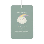 Cute Rainbow Cloud Rain Inspirerend Quote Gezegde Luchtverfrisser (Voorkant)