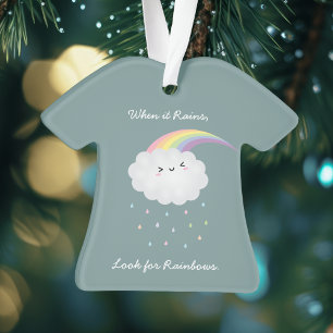 Cute Rainbow Cloud Rain Inspirerend Quote Gezegde Ornament