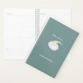 Cute Rainbow Cloud Rain Inspirerend Quote Gezegde Planner (Display)