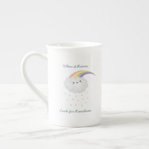 Cute Rainbow Cloud Rain Inspirerend Quote Gezegde Porselein Kop