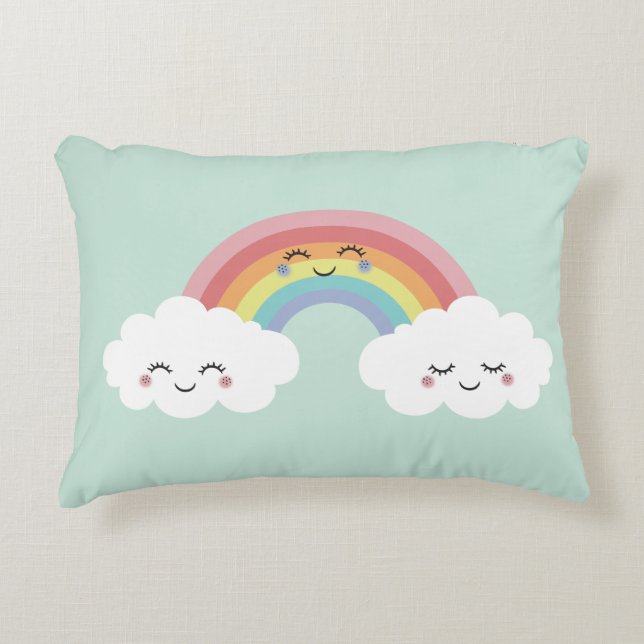 Cute Rainbow Cloud Sierkussen Kinder Room Decor Accent Kussen (Voorkant)