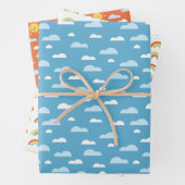 Cute Rainbow Clouds and Sunshine Inpakpapier Vel (In situ)