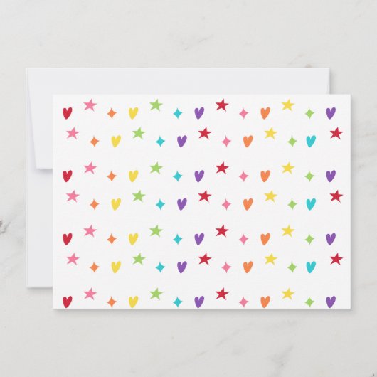 Cute Rainbow Clouds Birthday Hartelijk dank Bedankkaart (Achterkant)