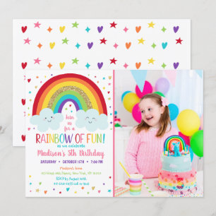 Cute Rainbow Clouds Birthday Kaart