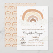 Cute Rainbow Clouds Harten Baby shower Kaart (Voorkant / Achterkant)