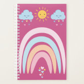 Cute Rainbow & Clouds Kids Design | Happy Pastel N Planner (Voorkant)