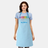 Cute Rainbow Colored Pencils Blue Art Teacher Schort (Gedragen)