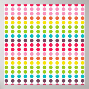 Cute Rainbow Colored Polka Dots Poster