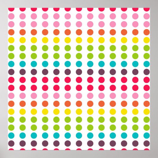 Cute Rainbow Colored Polka Dots Poster (Voorkant)