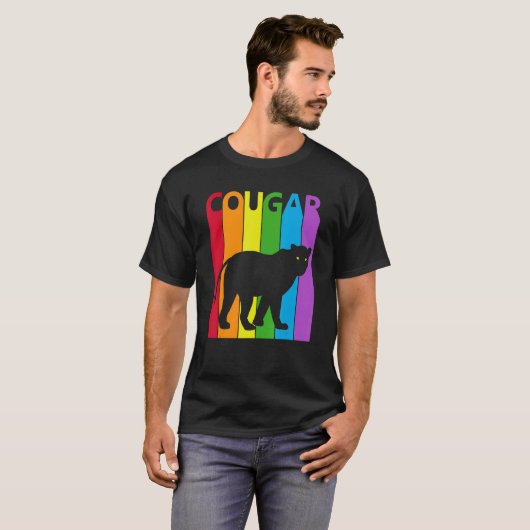 Cute Rainbow Cougar T-shirt (Voorkant volledig)