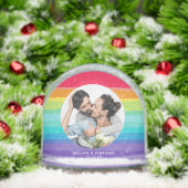 Cute Rainbow Couple Photo Christmas Sneeuwbol (Kerstmis)