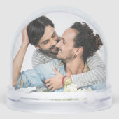 Cute Rainbow Couple Photo Christmas Sneeuwbol (Achterkant)