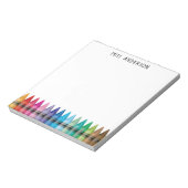 Cute Rainbow Crayons Kindergarten School Notitieblok (Linkerzijde)
