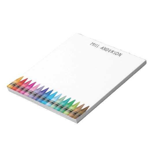 Cute Rainbow Crayons Kindergarten School Notitieblok (Linkerzijde)