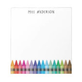 Cute Rainbow Crayons Kindergarten School Notitieblok (Voorkant)