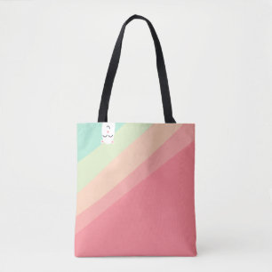 Cute Rainbow Critter in roze, Oranje en groen Tote Bag