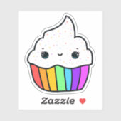 Cute Rainbow Cupcake Sprinkles Sticker (Vel)