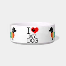 Cute Rainbow Dachshund Monogram Ik hou van mijn ho