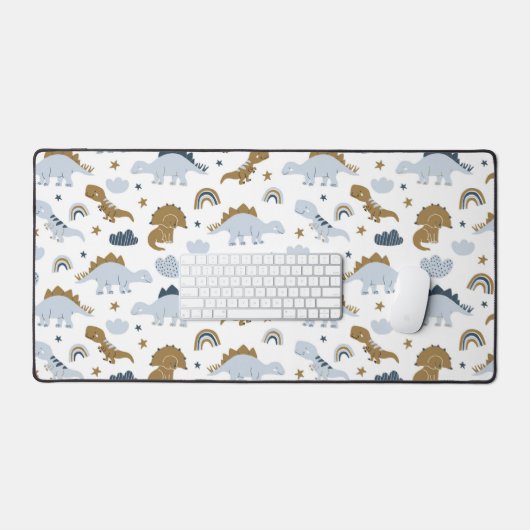 Cute Rainbow Dinosaur Pattern Bureaumat (Keyboard & Muis)