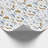 Cute Rainbow Dinosaur Pattern Cadeaupapier (Hoek)