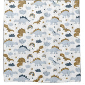 Cute Rainbow Dinosaur Pattern Douchegordijn (Voorkant)