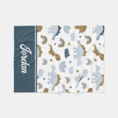 Cute Rainbow Dinosaur Pattern Fleece Deken (Voorkant (Horizontaal))