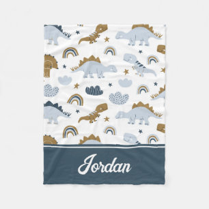 Cute Rainbow Dinosaur Pattern Fleece Deken