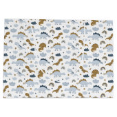 Cute Rainbow Dinosaur Pattern Groot Cadeauzakje (Achterkant)