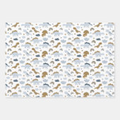 Cute Rainbow Dinosaur Pattern Inpakpapier Vel (Voorkant 3)