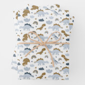 Cute Rainbow Dinosaur Pattern Inpakpapier Vel (In situ)