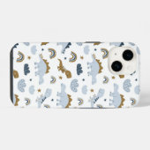 Cute Rainbow Dinosaur Pattern iPhone Hoesje (Achterkant horizontaal)