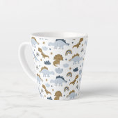 Cute Rainbow Dinosaur Pattern Latte Mok (Linkerhoek)