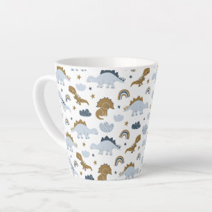 Cute Rainbow Dinosaur Pattern Latte Mok