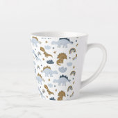 Cute Rainbow Dinosaur Pattern Latte Mok (Rechts)